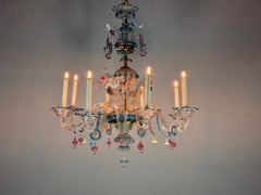 Lustre vénitien en verre de Murano multicolore, vers 1880