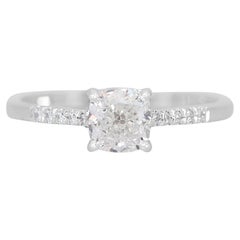 Lustrous 1.04ct Diamonds Pave Ring in 14k White Gold - IGI Certified
