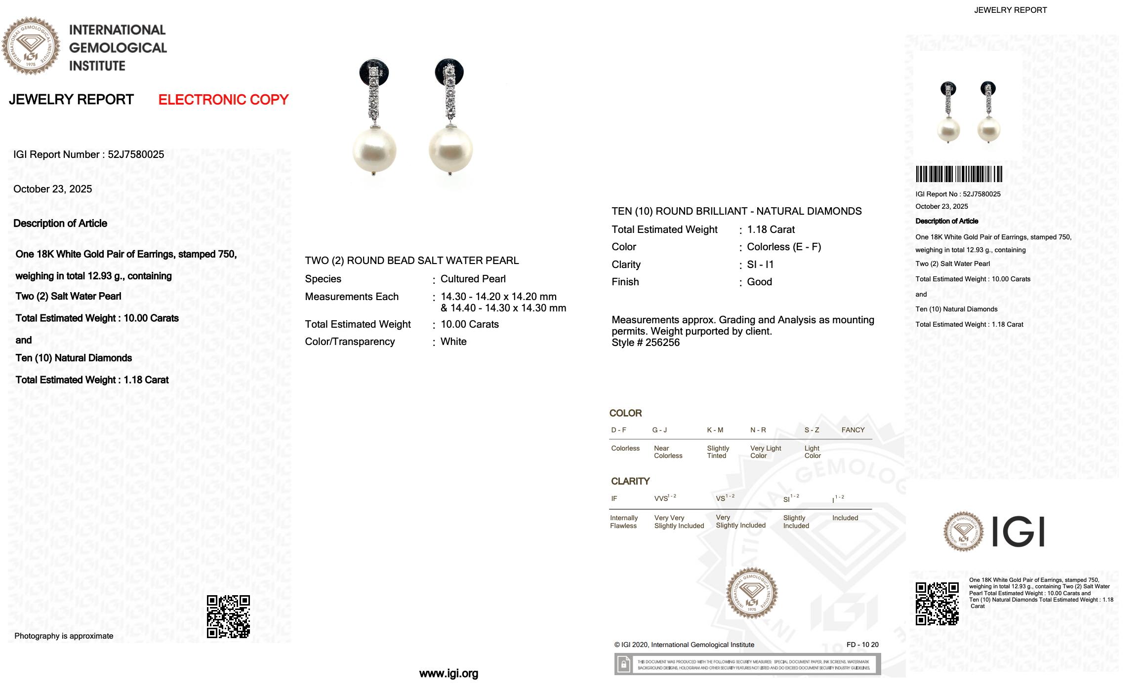 Donna Orecchini pendenti con perle coltivate dei mari del sud e diamanti da 11,18 carati in vendita