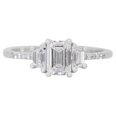 Lustrous 1.50ct Diamonds 3-Stone Ring in 18k White Gold - GIA Certified