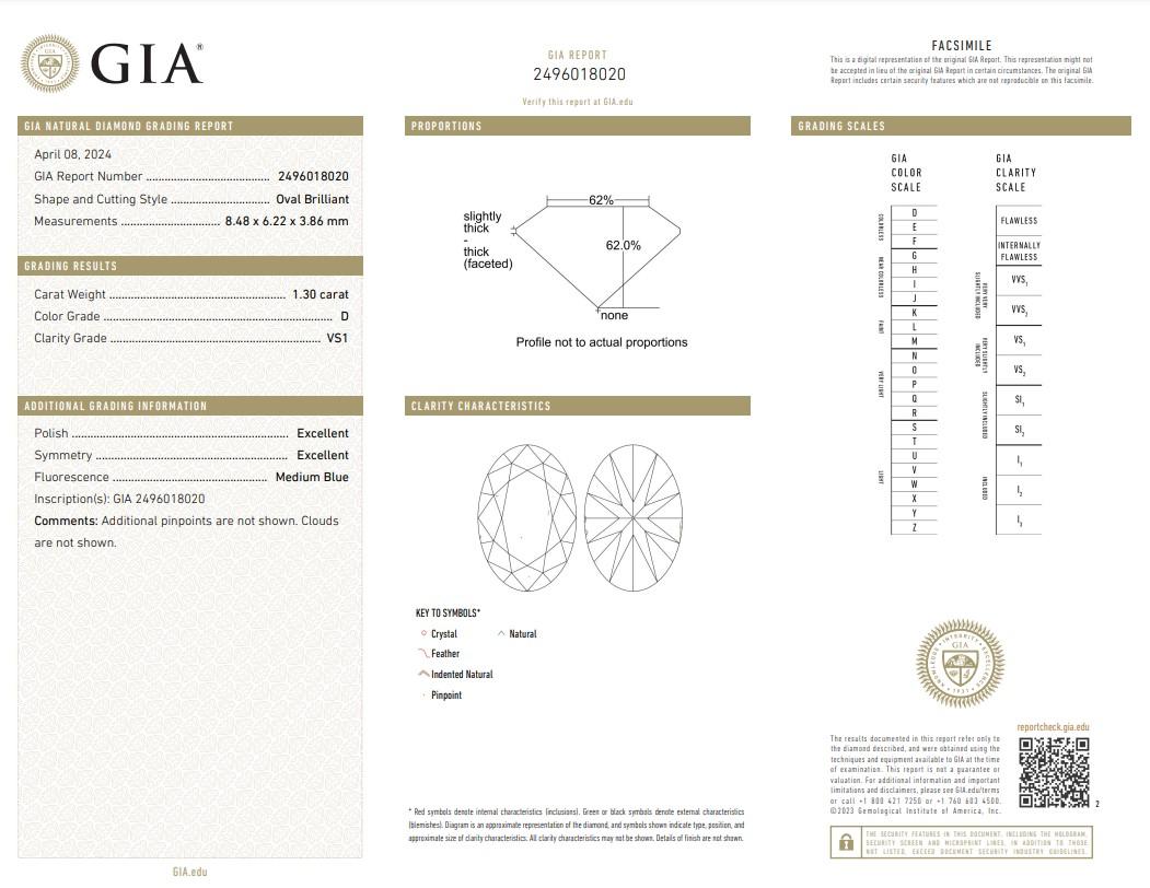 Glanzvolle 1,56ct Oval Diamant Pave Ring in 18k Weißgold - GIA zertifiziert Damen im Angebot