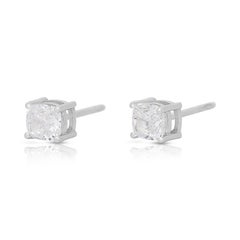 Lustrous 1.60ct Diamonds Stud Earrings in 18k White Gold - GIA Certified