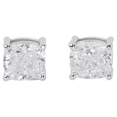 Lustrous 1.60ct Diamonds Stud Earrings in 18k White Gold - GIA Certified