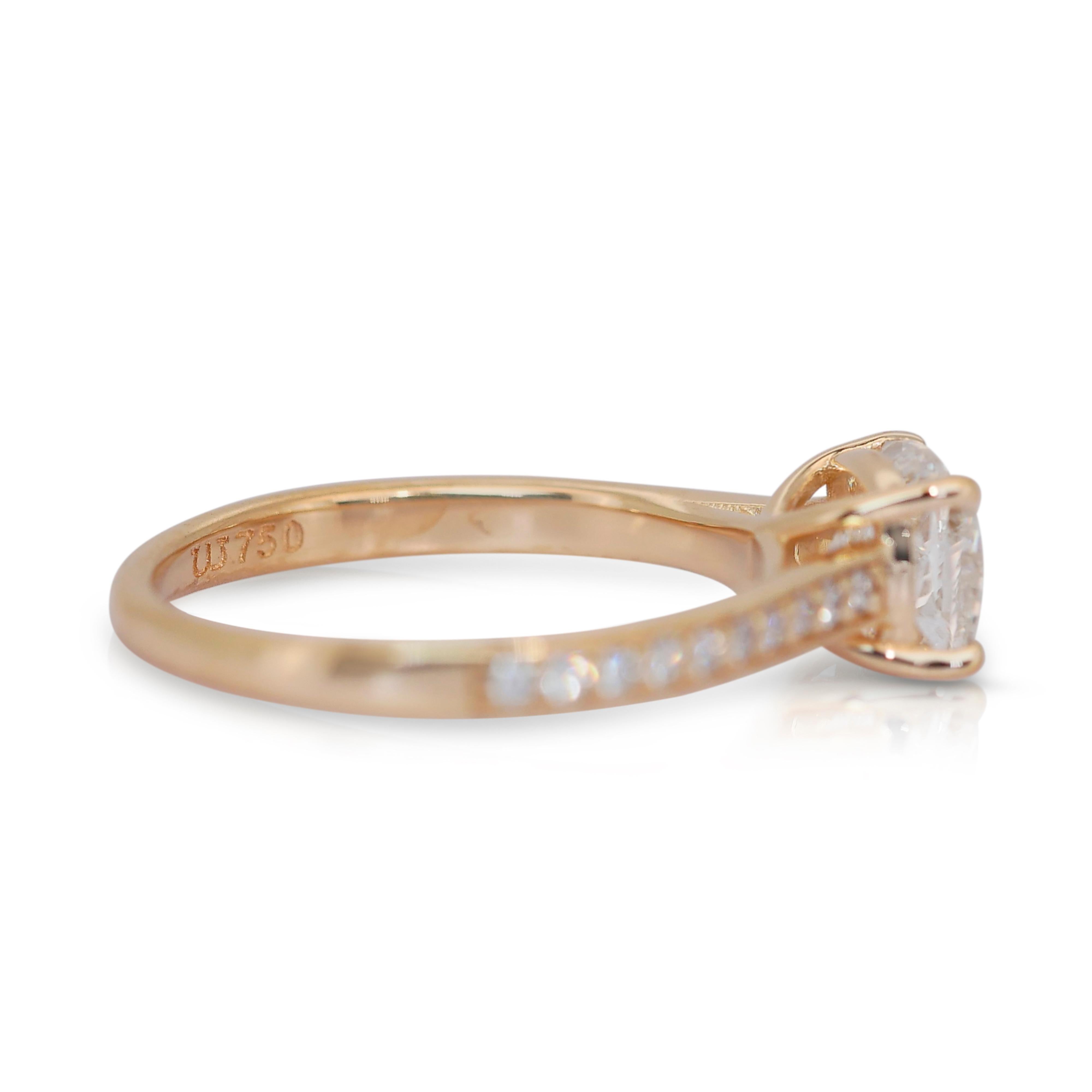 Cushion Cut Lustrous 1.70ct Diamonds Pave Ring in 18k Yellow Gold - IGI Certified