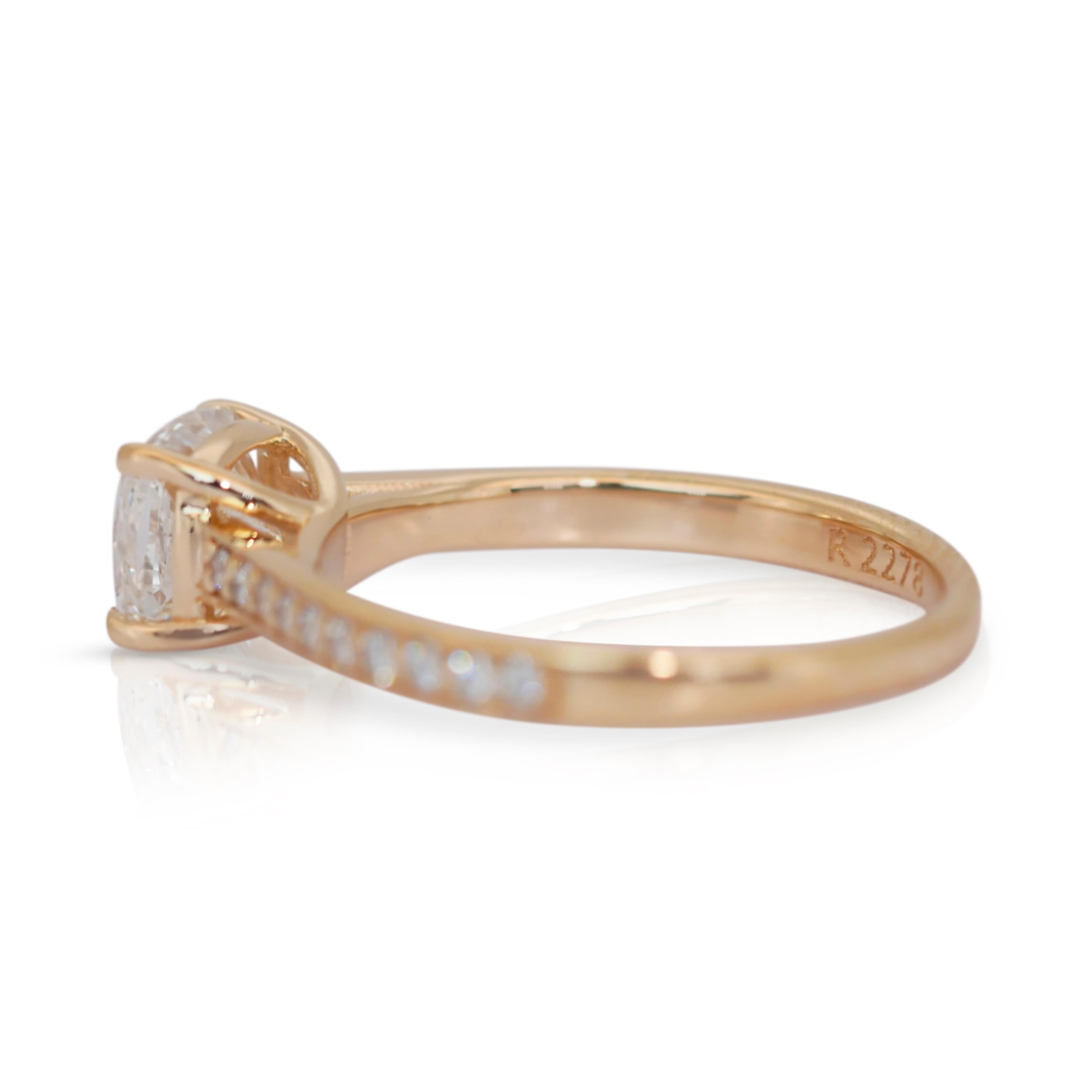 Lustrous 1.70ct Diamonds Pave Ring in 18k Yellow Gold - IGI Certified In New Condition In רמת גן, IL