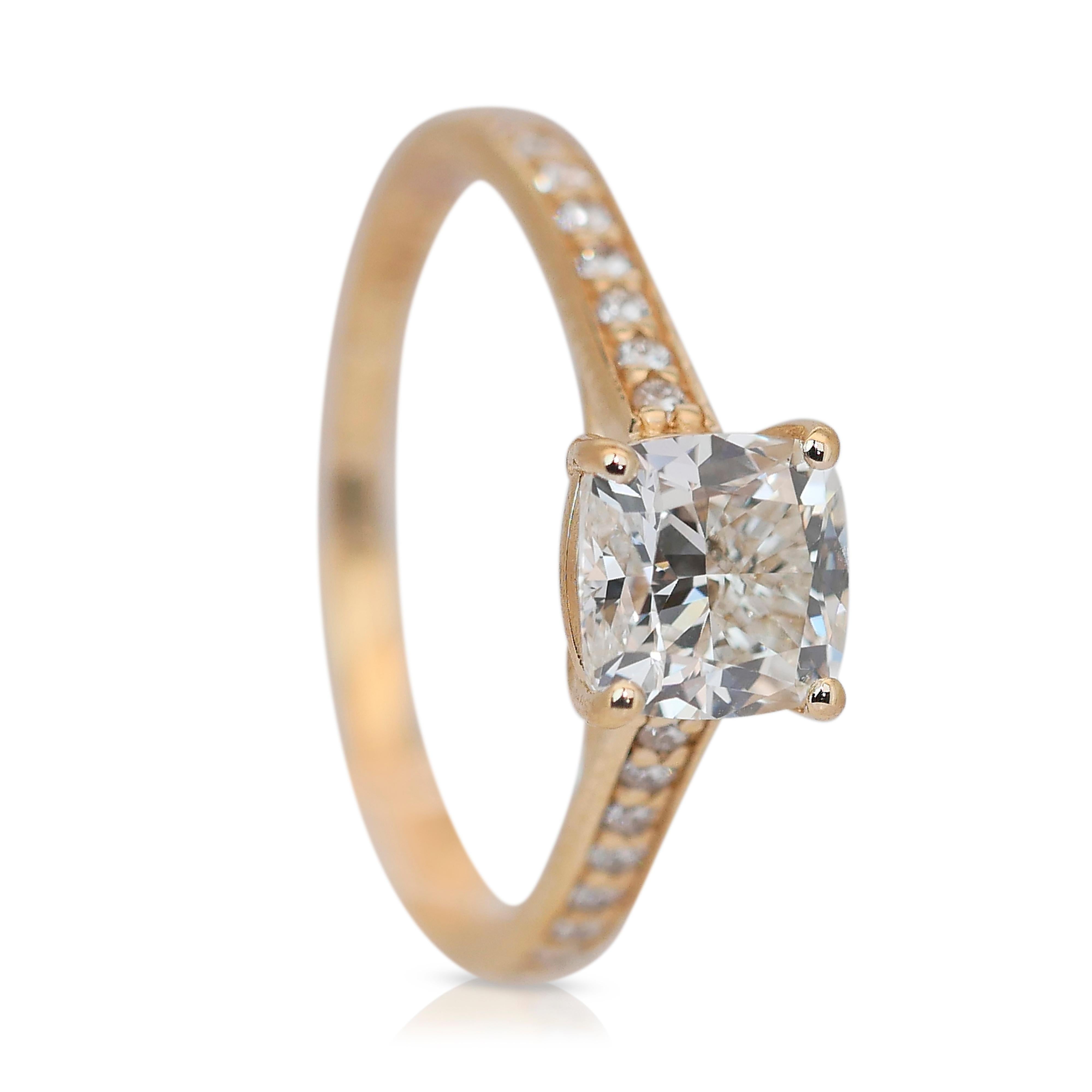 Lustrous 1.70ct Diamonds Pave Ring in 18k Yellow Gold - IGI Certified 3