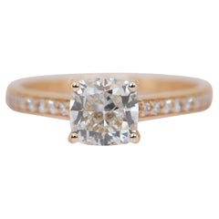 Lustrous 1.70ct Diamonds Pave Ring in 18k Yellow Gold - IGI Certified