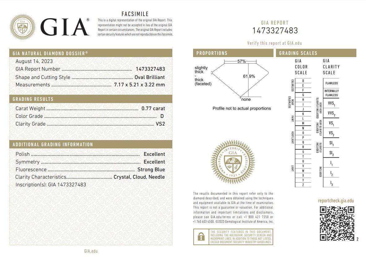 Bague en or blanc 18 carats pavé de diamants naturels de 1,04 carat, certifiée GIA en vente 1