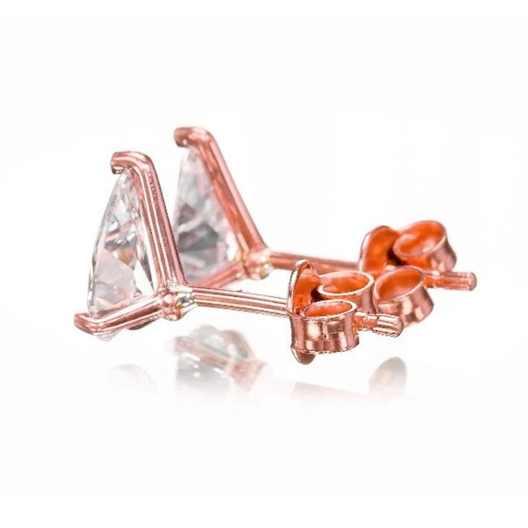 Lustrous 2.03ct Diamond Stud Earrings in 18k Rose Gold - GIA Certified 1