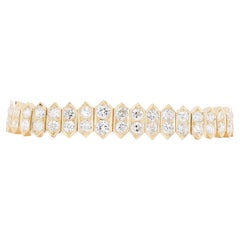 Bracelet en or jaune 14 carats avec diamants lustrés de 2,70 carats