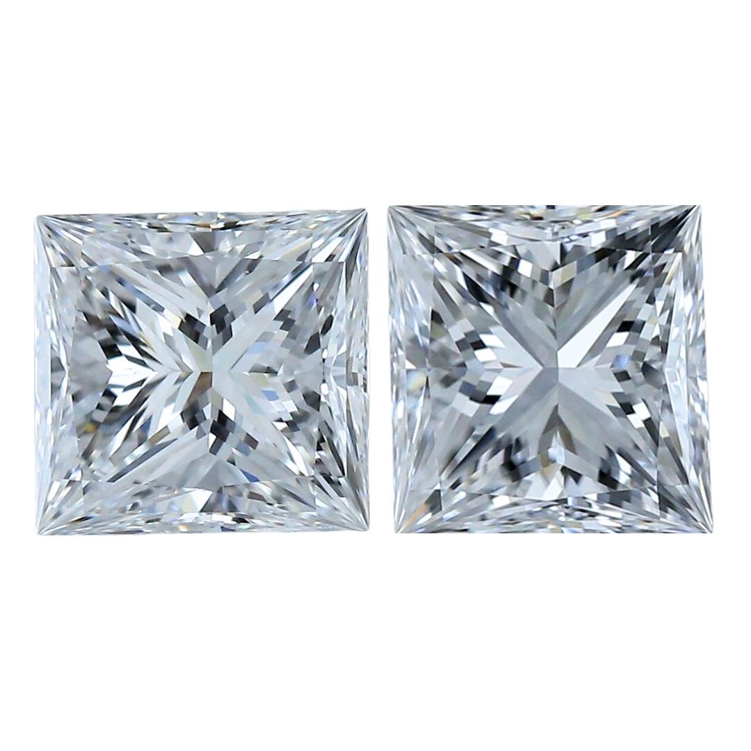 Lustrous 2pcs Ideal Cut Natural Diamonds w/1.80 Carat - GIA Certified For Sale 3