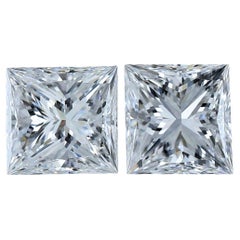 Lustrous 2pcs Ideal Cut Natural Diamonds w/1.80 Carat - GIA Certified