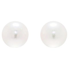 Boucles d'oreilles en or jaune 18 carats avec perles d'Akoya de 7 mm de diamètre