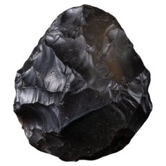 Lustrous Black Flint Hand Axe from Famed Site of Happisburgh, UK