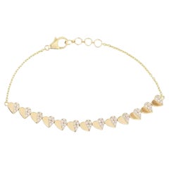 Lustrous Bliss Pulsera de oro amarillo con diamantes de 14 quilates (o 18 quilates bajo pedido)