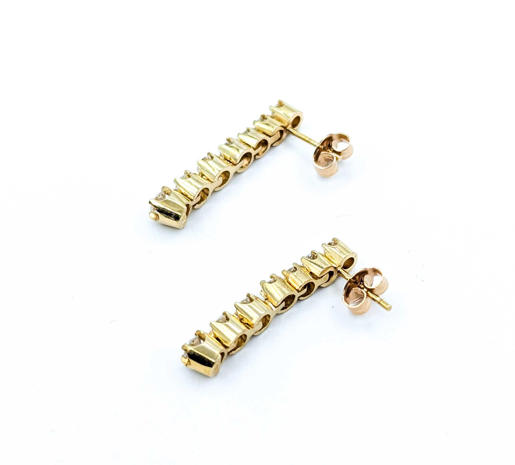 Lustrous Diamond Dangle Earrings in 14k Yellow Gold 5