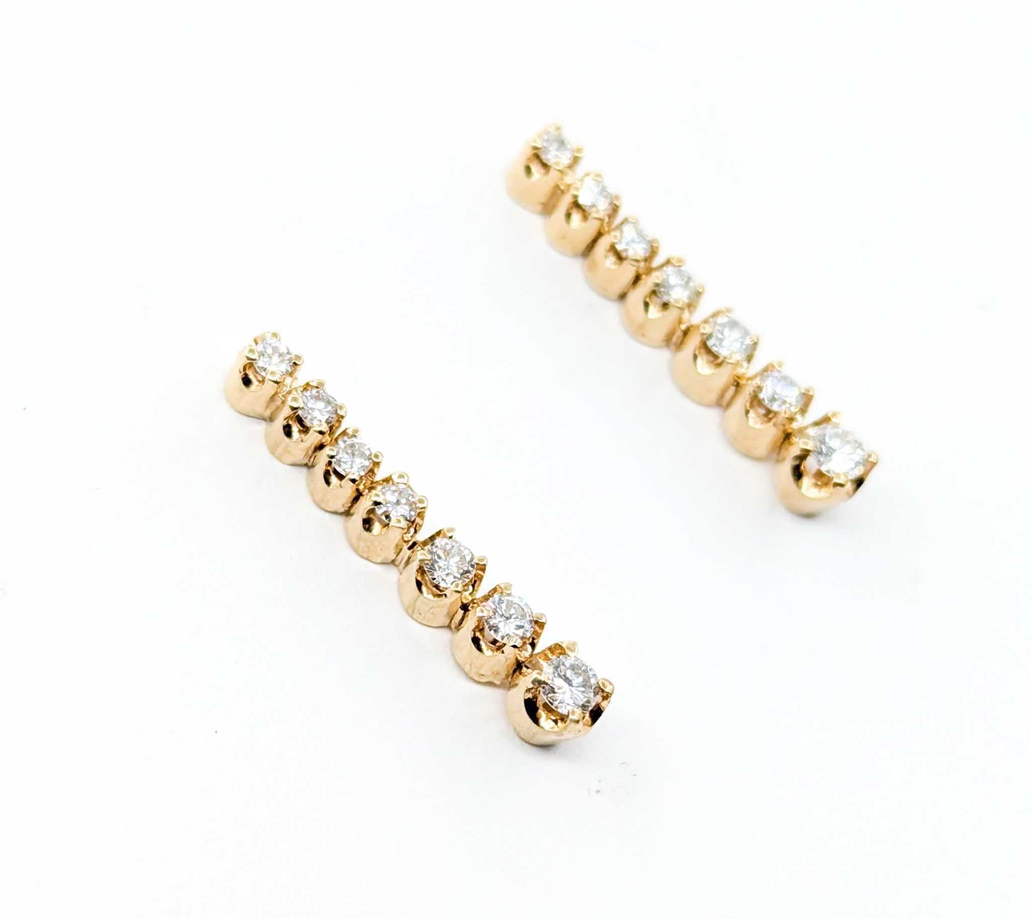 Women's Lustrous Diamond Dangle Earrings in 14k Yellow Gold
