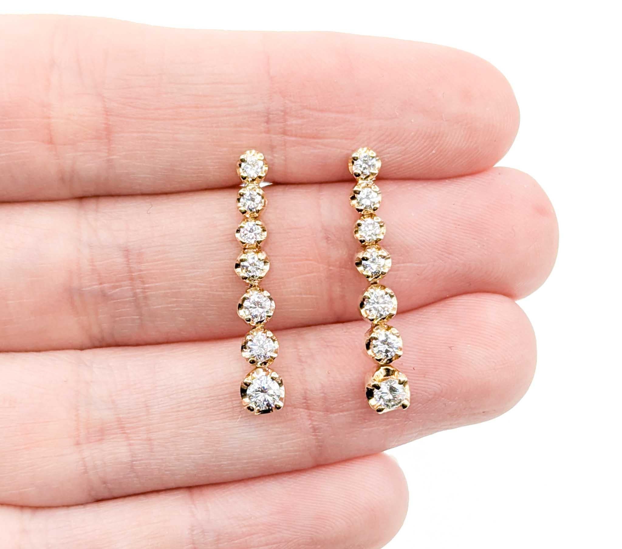 Lustrous Diamond Dangle Earrings in 14k Yellow Gold 3