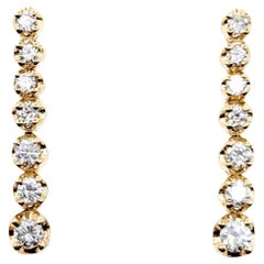 Lustrous Diamond Dangle Earrings in 14k Yellow Gold
