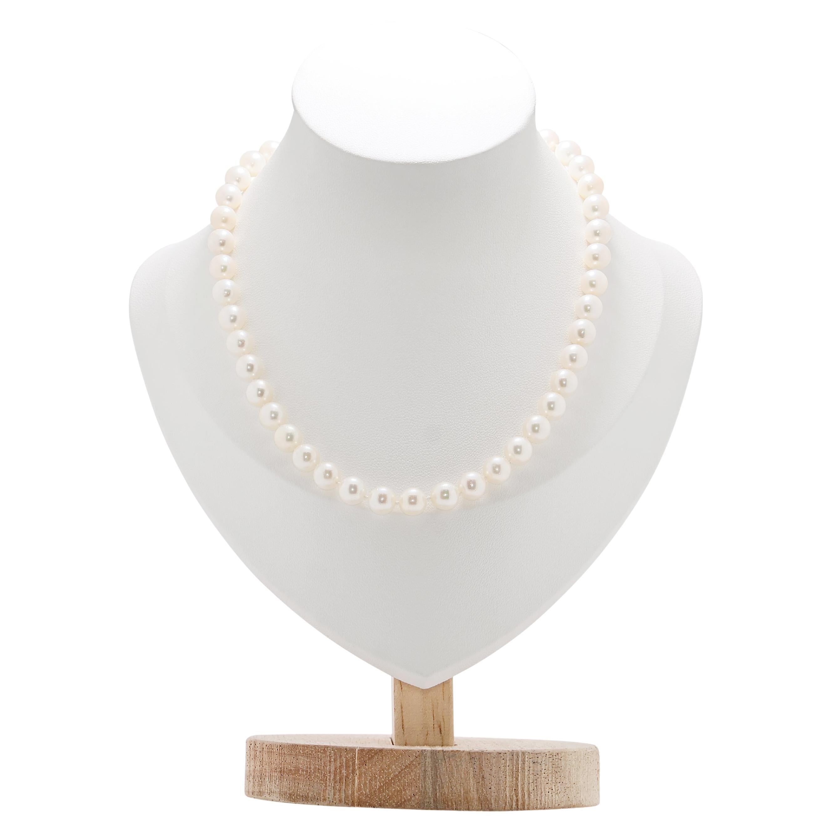 Lussuosa collana di perle Akoya Elliotts 
Carmen in oro bianco 14K in vendita