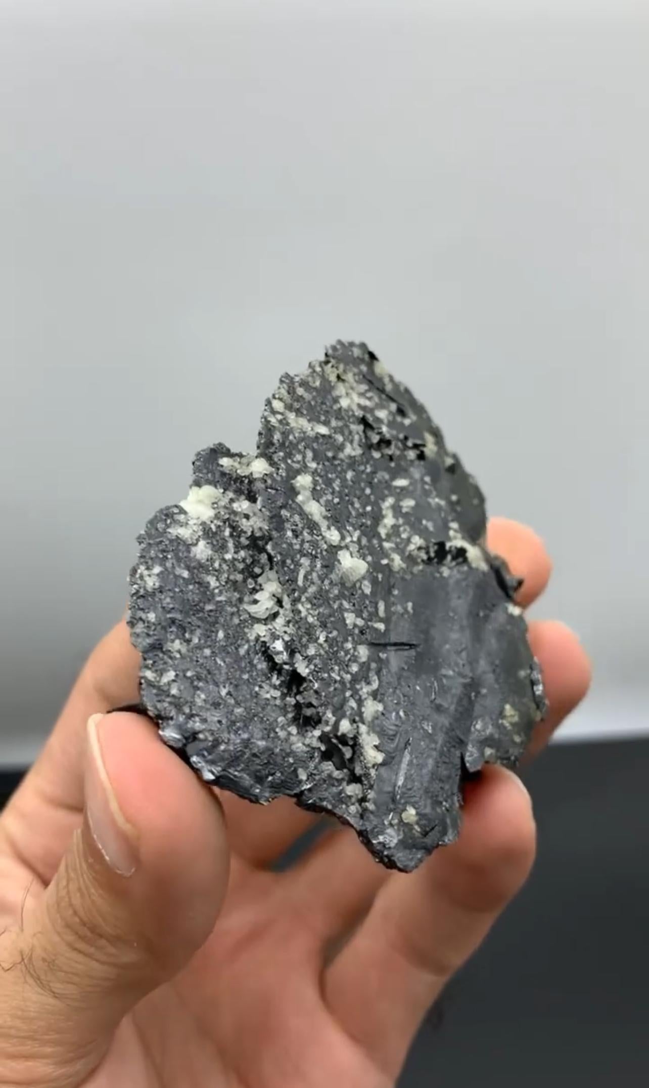 Pakistani Lustrous Fine Hematite Crystal With Contrasting White Albite From Pakistan For Sale