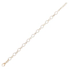 Lustrous Loops 14K (or 18k upon request) Gold Diamond Accent Link Bracelet