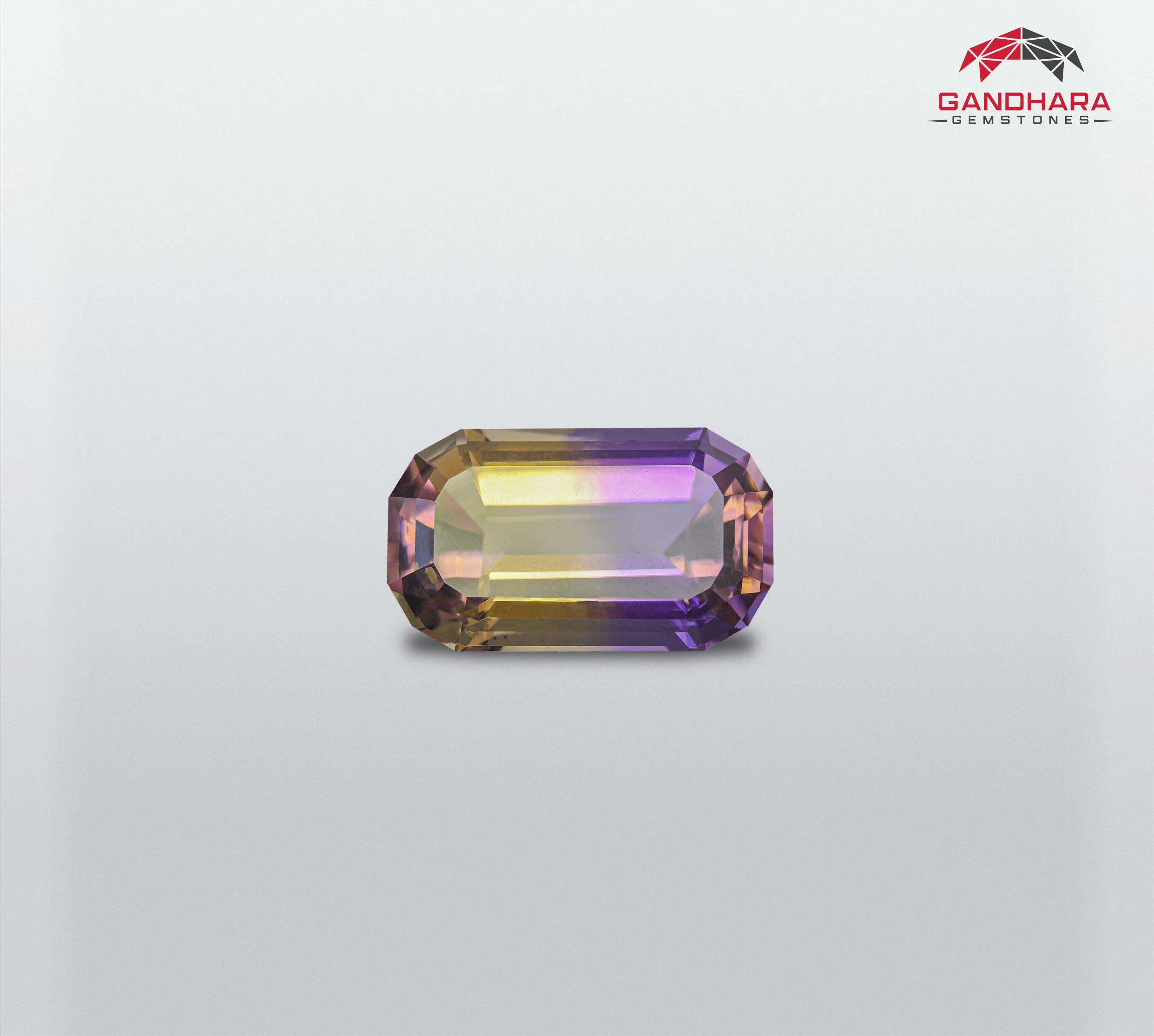 Lustrous Loose Ametrine Stone of 13.035 carats from Bolivia has a wonderful cut in a Oval Like shape, incredible Bi-color. Great brilliance. This gem is totally Loupe-clean.

Product Information:
GEMSTONE TYPE:	Lustrous Loose Ametrine Stone
WEIGHT: