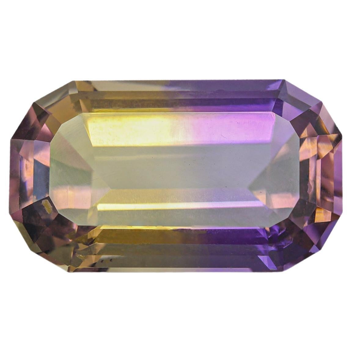 Lustrous Loose Ametrine Stone 13.035 Faceted Ametrine Flawless Loupe Clean For Sale
