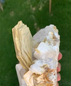 Lustrous Pink Morganite Crystal On Muscovite With Cleavelandite From Pakistan