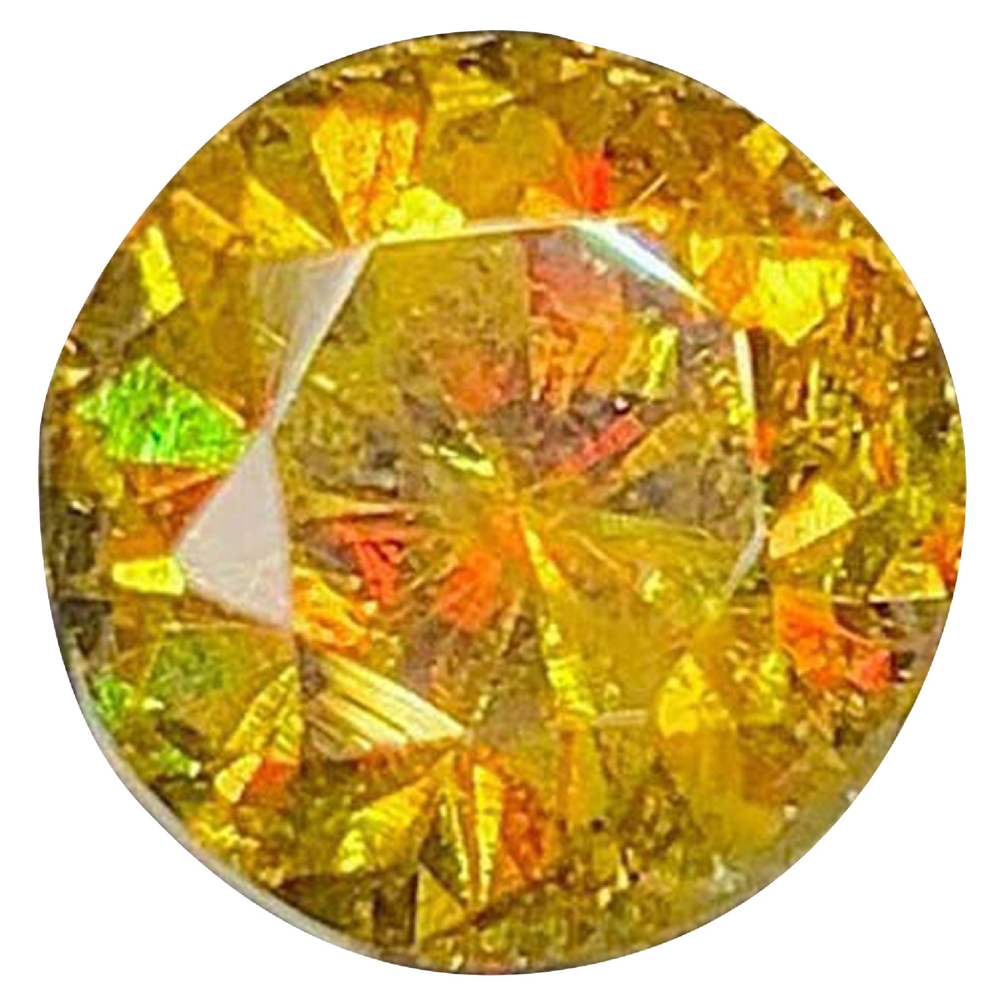 Lustrous Sphene Gemstone: MultiColor Round Cut, 2.68 Carat