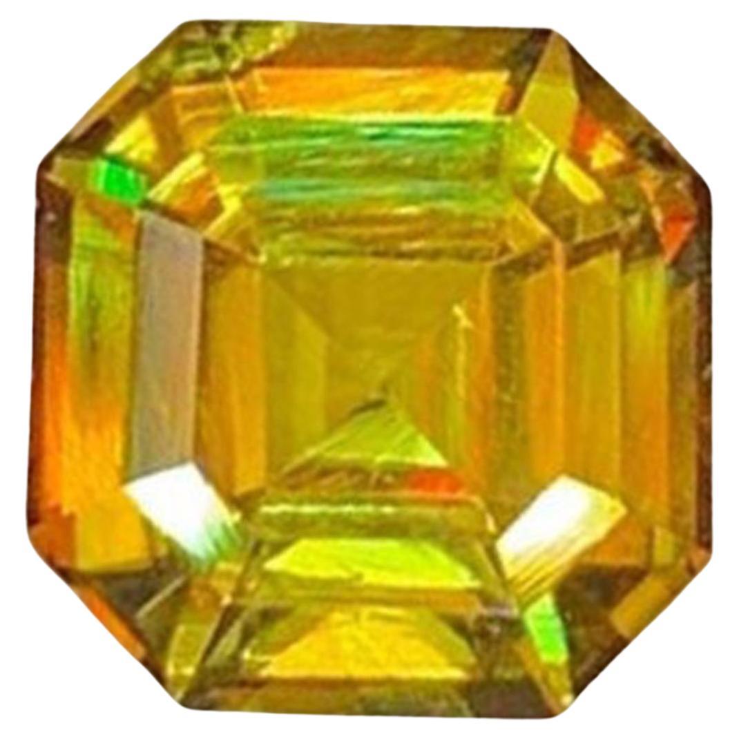 Glänzender Sphene-Edelstein: Gelb/Grüner Asscher-Schliff, 1,23 Karat