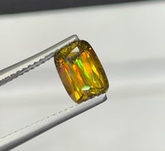 Lustrous Sphene Gemstone: Yellow/Green Cushion Cut, 2.04 Carat