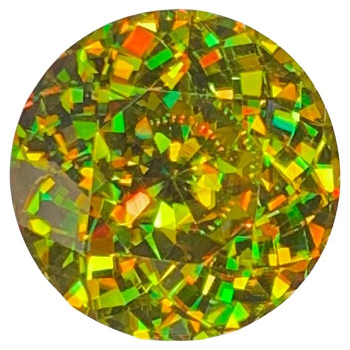 Lustrous Sphene Titanite Gemstone: Yellow-Green Round Cut Stone 4.00 CTs For Sale