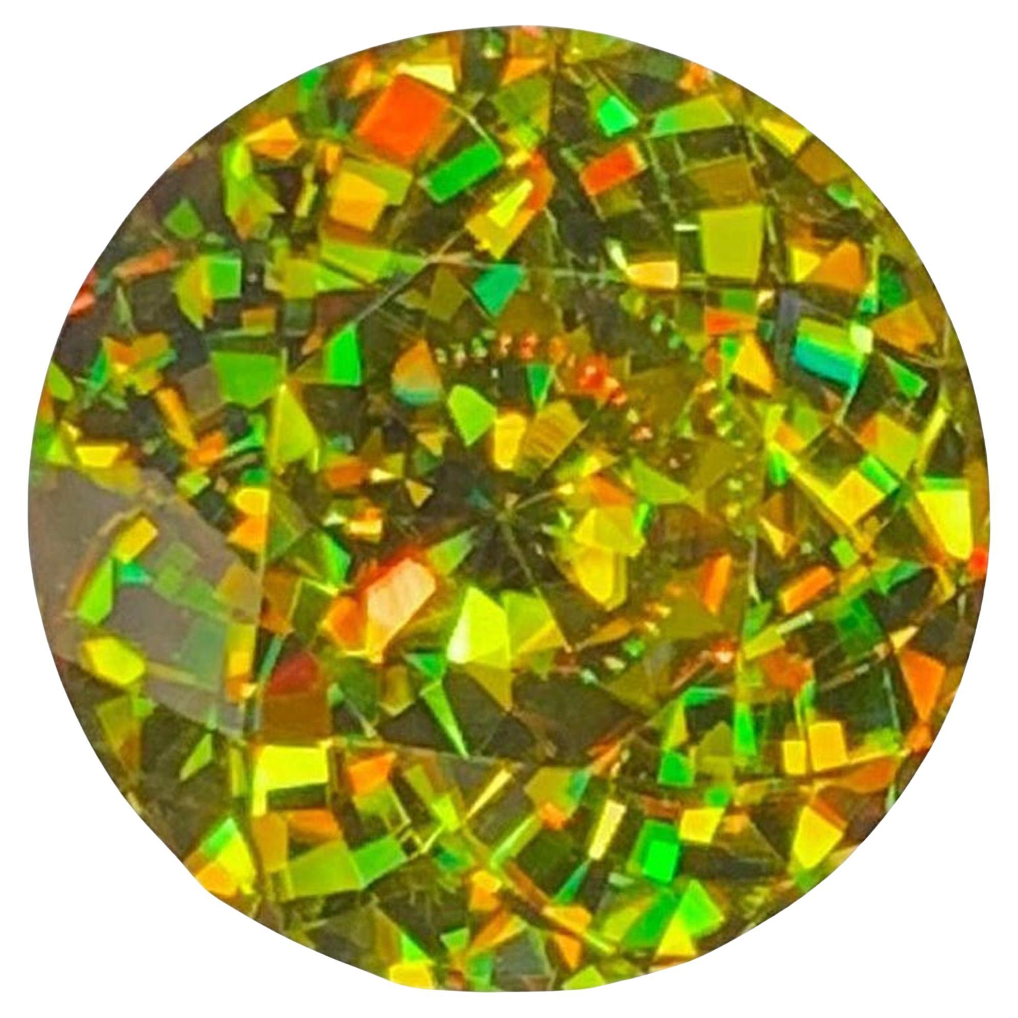 Lustrous Sphene Titanite Gemstone: Yellow-Green Round Cut Stone 4.00 CTs