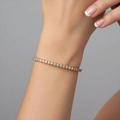 Lustrous Square 14K (or 18k upon request) Rose Gold Diamond Bangles Bracelet