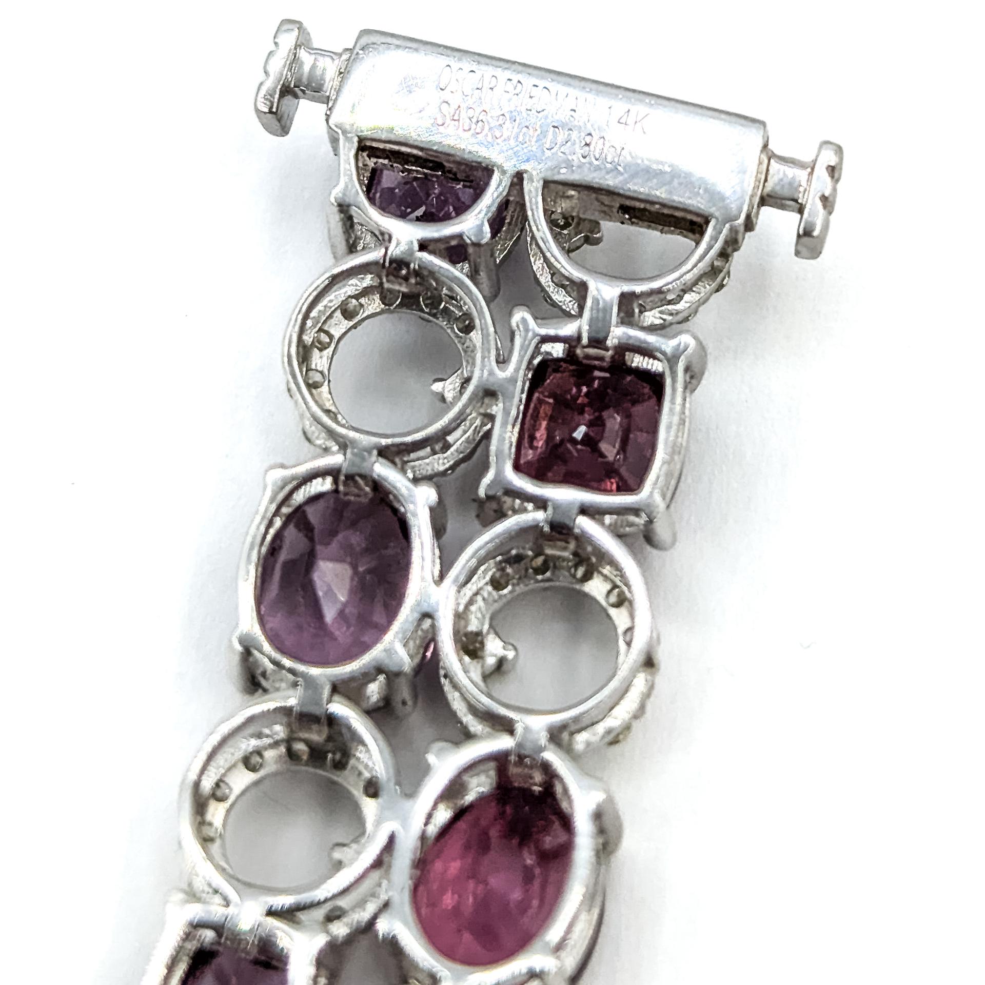 Bracciale con zaffiri e diamanti non riscaldati in 14 ct. in vendita 4