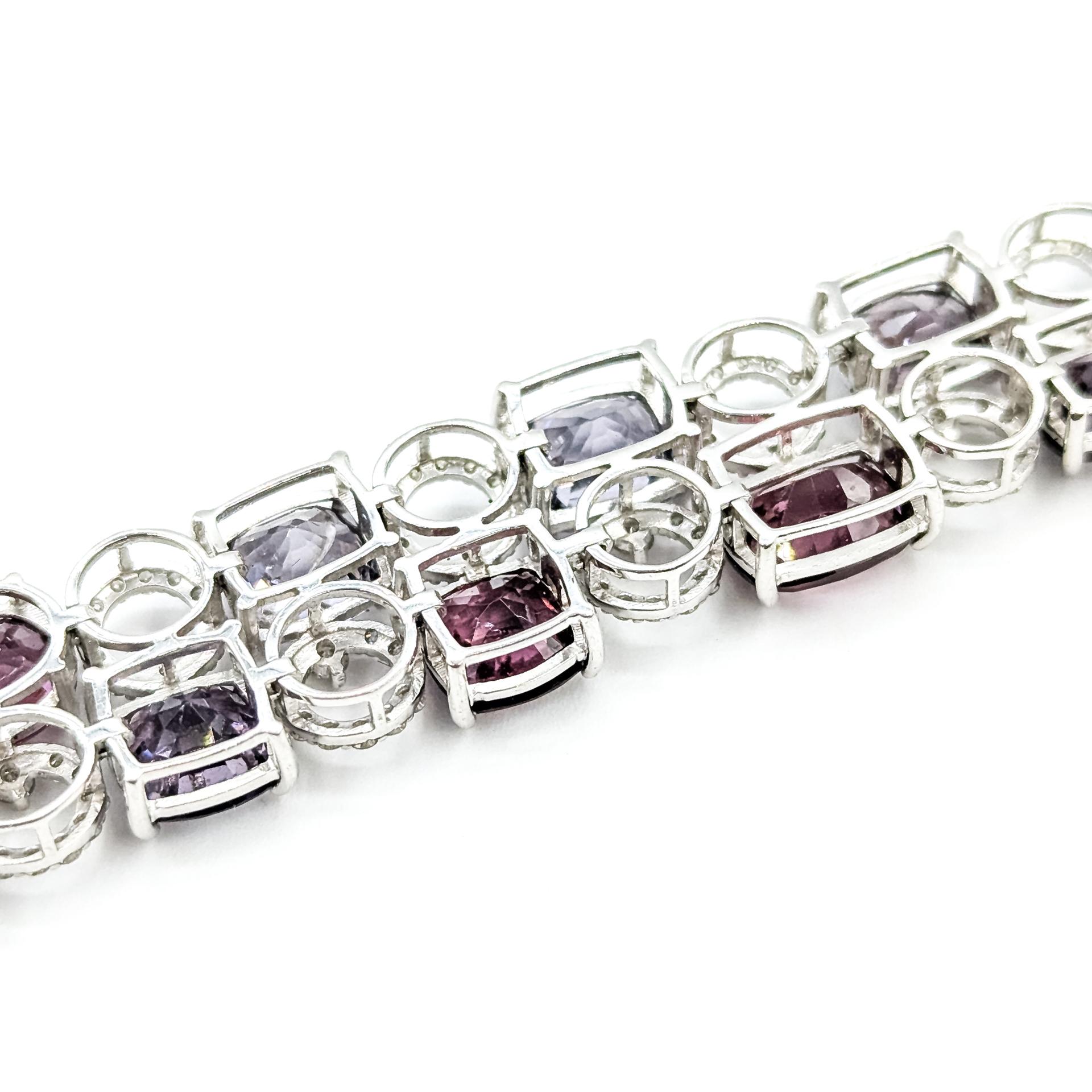 Bracciale con zaffiri e diamanti non riscaldati in 14 ct. in vendita 5