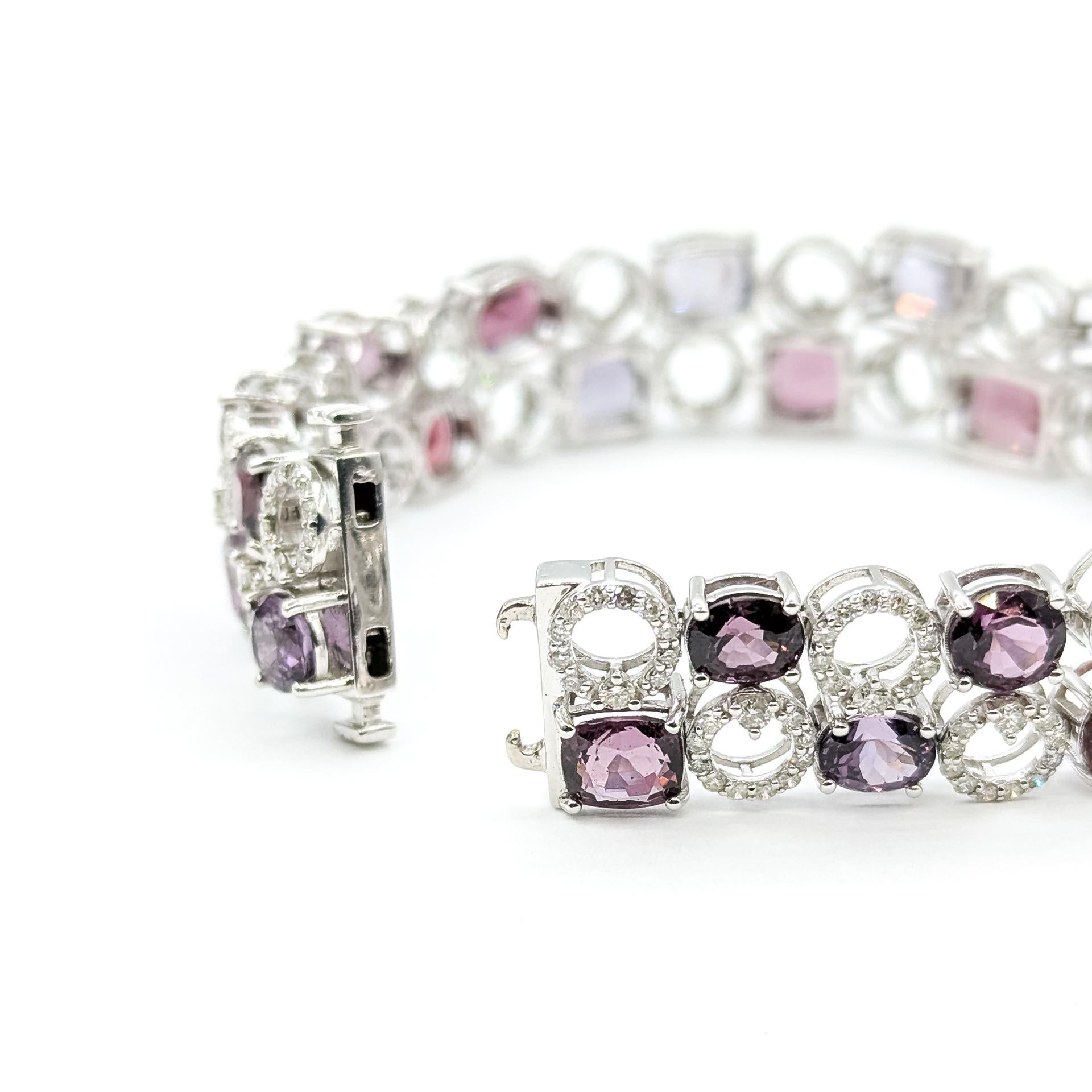 Bracciale con zaffiri e diamanti non riscaldati in 14 ct. in vendita 6