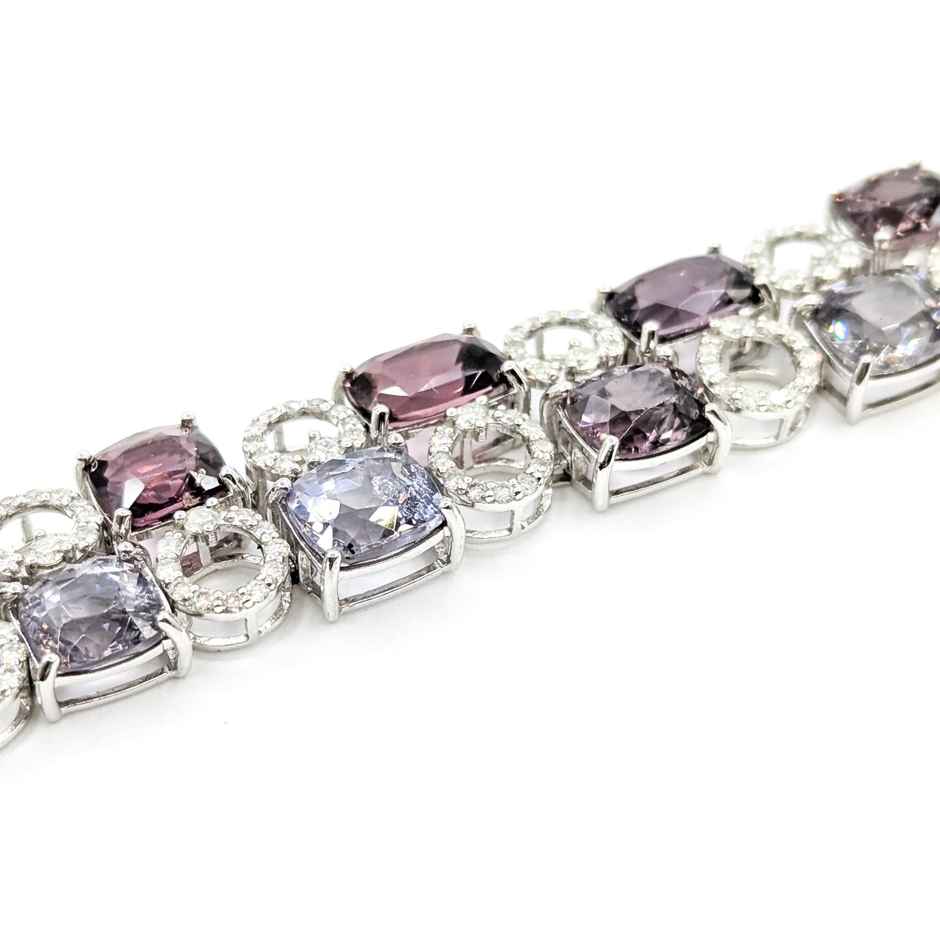 Bracciale con zaffiri e diamanti non riscaldati in 14 ct. In condizioni ottime in vendita a Bloomington, MN