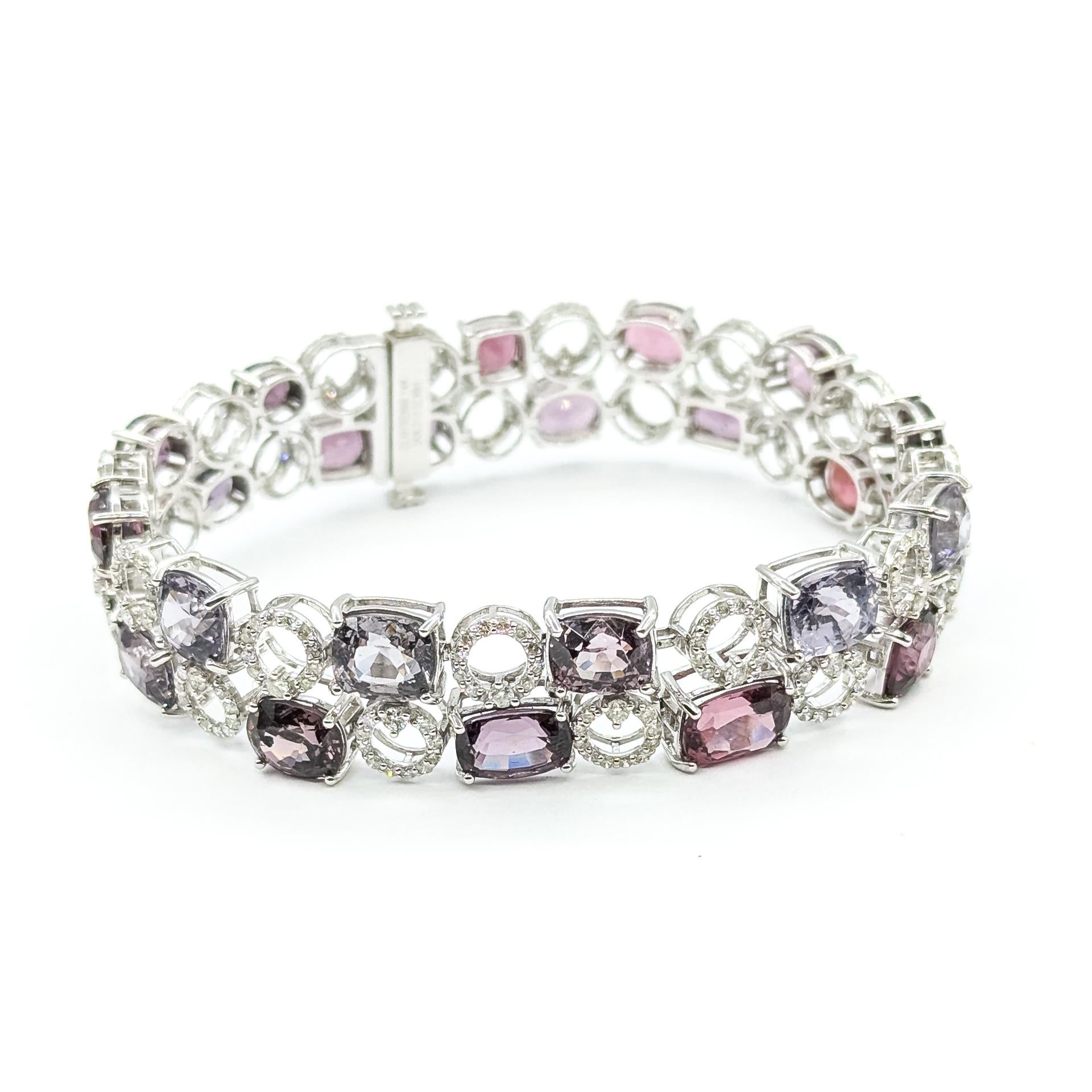 Bracciale con zaffiri e diamanti non riscaldati in 14 ct. in vendita 3