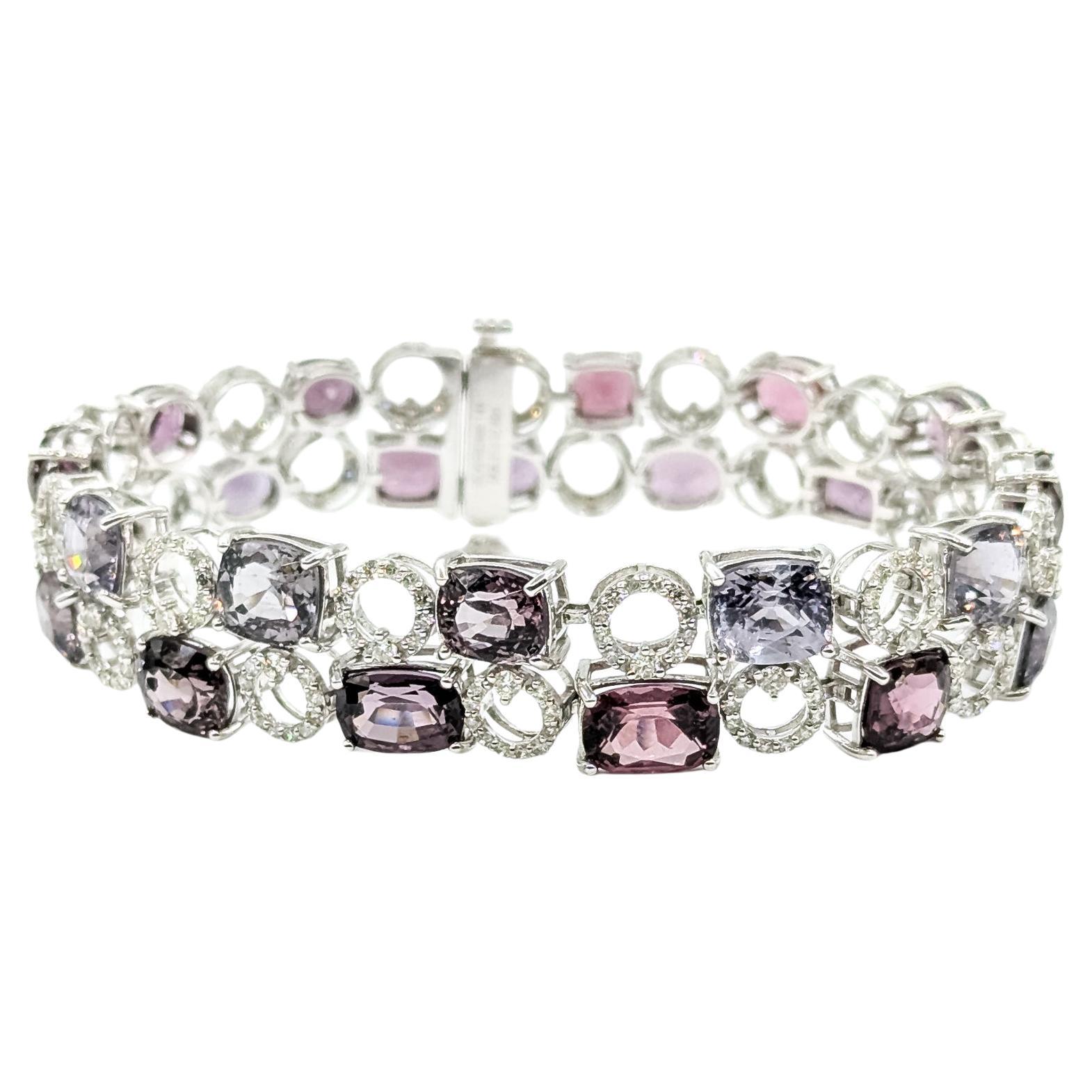 Bracelet en saphir non chauffé et diamant en 14k