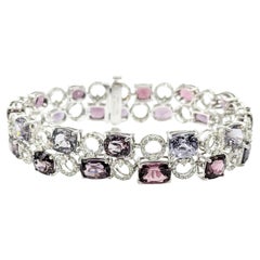 Bracelet en saphir non chauffé et diamant en 14k