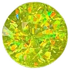 Glänzend gelber Sphene Edelstein: Runder Titanit für Ring 1,39 CT Juni Geburtsstein
