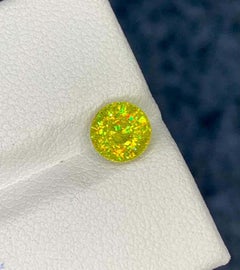 Gemma di titanite sfenica gialla lucente: 1,17 CT rotonda per anello Pietra di nascita di giugno