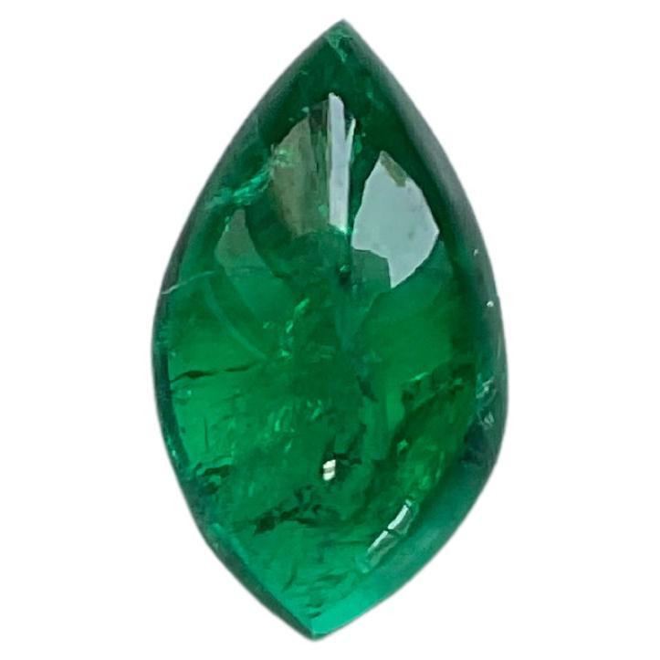 Lustrous Zambian Emerald Fancy Marquise Cabochon Loose Gemstone for Jewelry