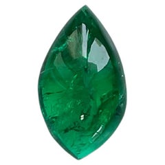 Lustrous Zambian Emerald Fancy Marquise Cabochon Loose Gemstone for Jewelry