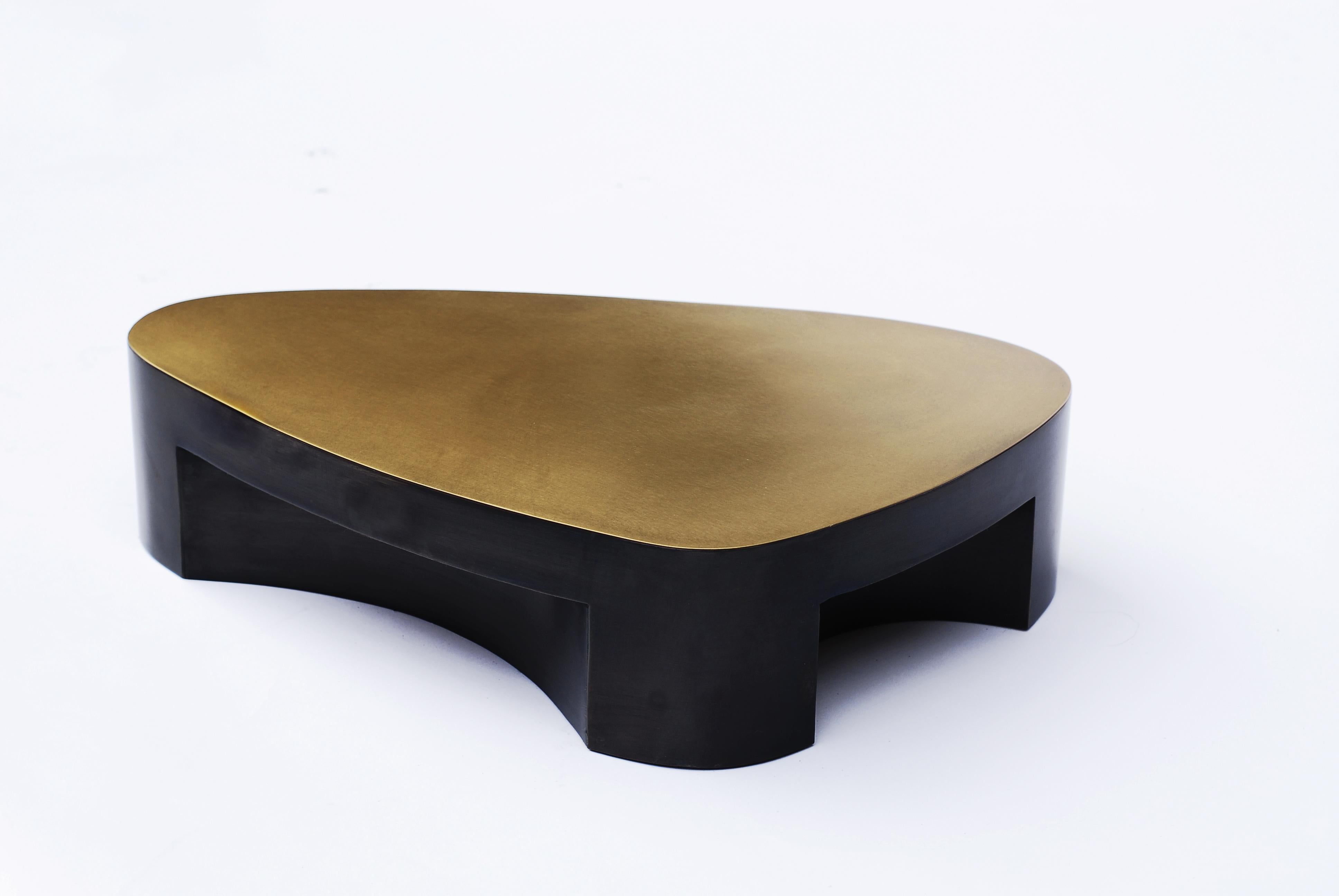 German Lutatia Brass Coffee Table, Signed by Stefan Leo