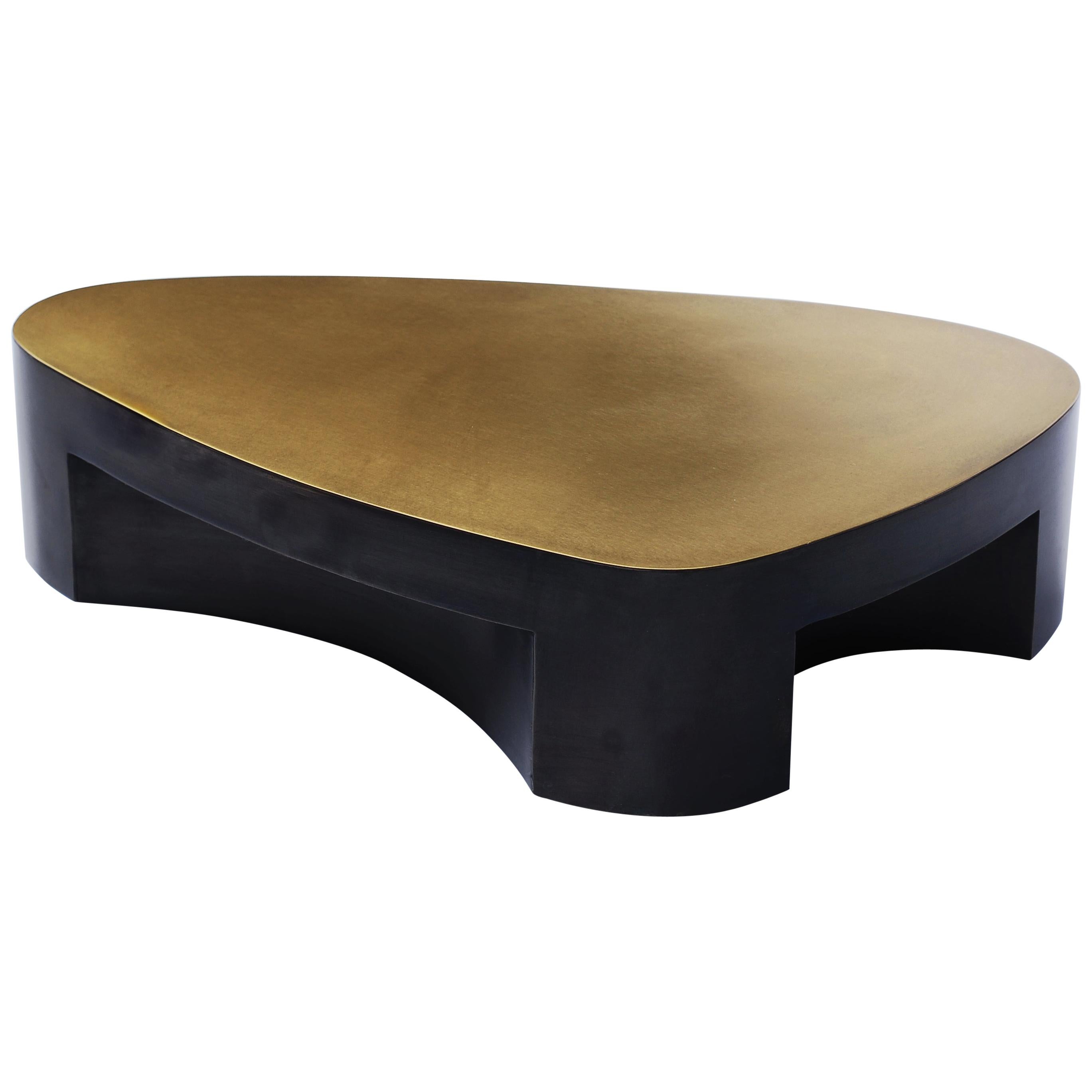 Lutatia Brass Coffee Table, Signed by Stefan Leo