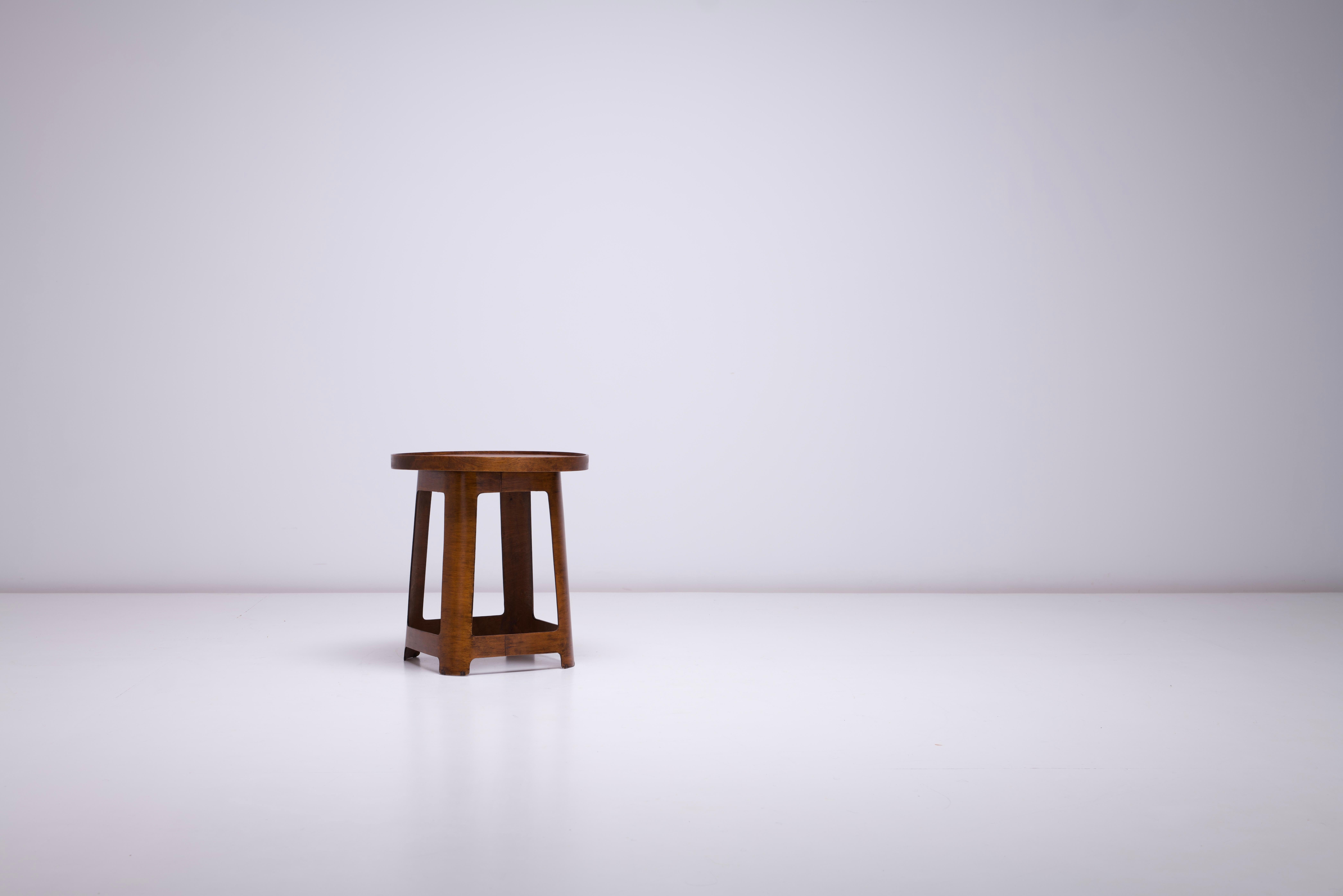 We have for sale a very rare pair of complete side tables by Luterma for Vanesta/Isokon. The original designer is unknown but the pieces were made inhouse by Luterma, Estonia c1930. The stools were imported by Jack Pritchard for his company Isokon