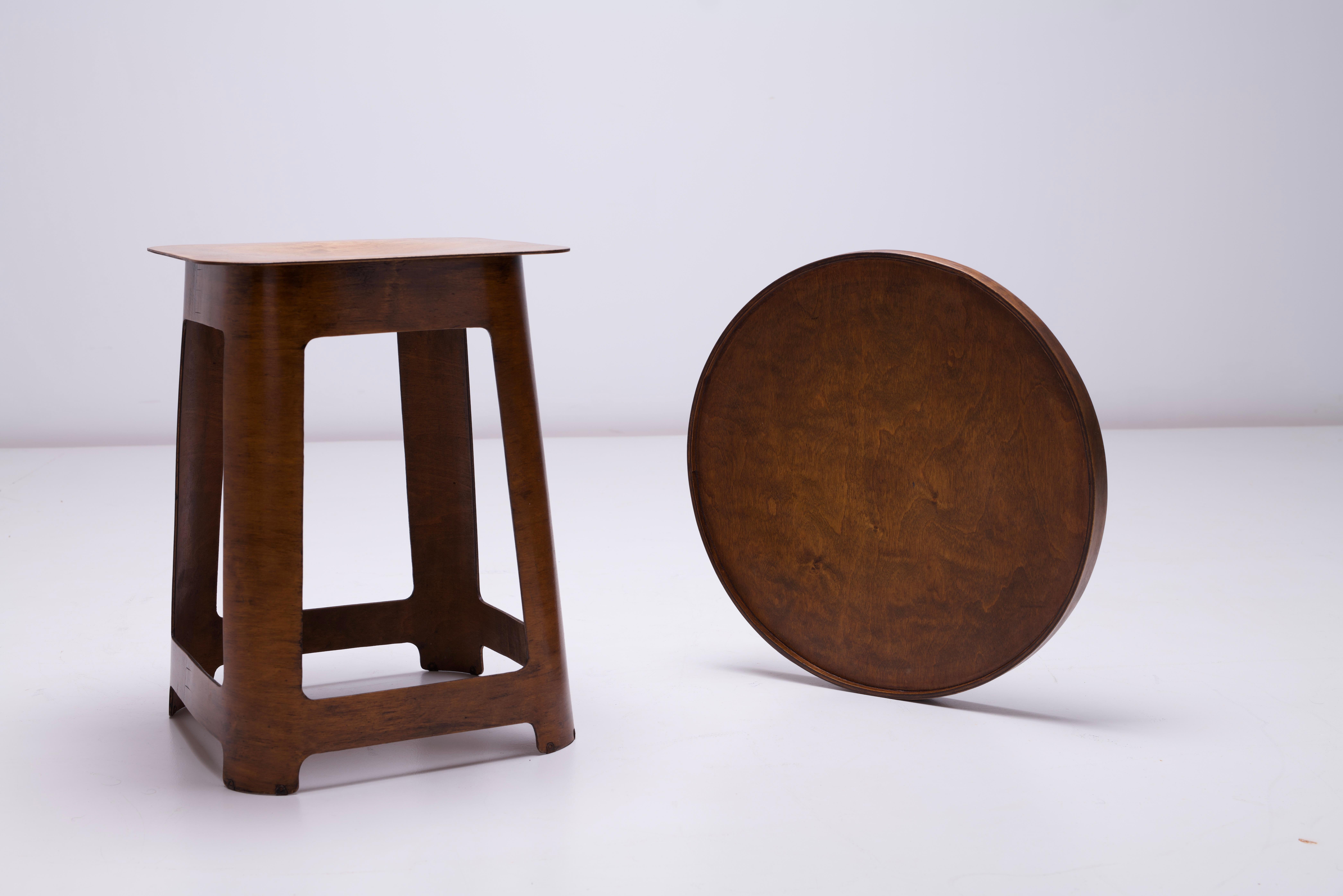 Estonian Luterma Venesta Isokon Stools / Tables / Trays - Model No 1 Walter Gropius 1930s